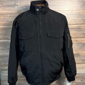 Perry Ellis Portfolio Vintage Modern Fit Bomber Jacket in Black NWT V2